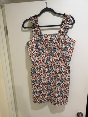 Endless Rose White Floral Mini Dress with Red and Blue Flowers